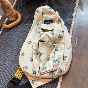 KAVU Cream and Green Pineapple Sling Bag